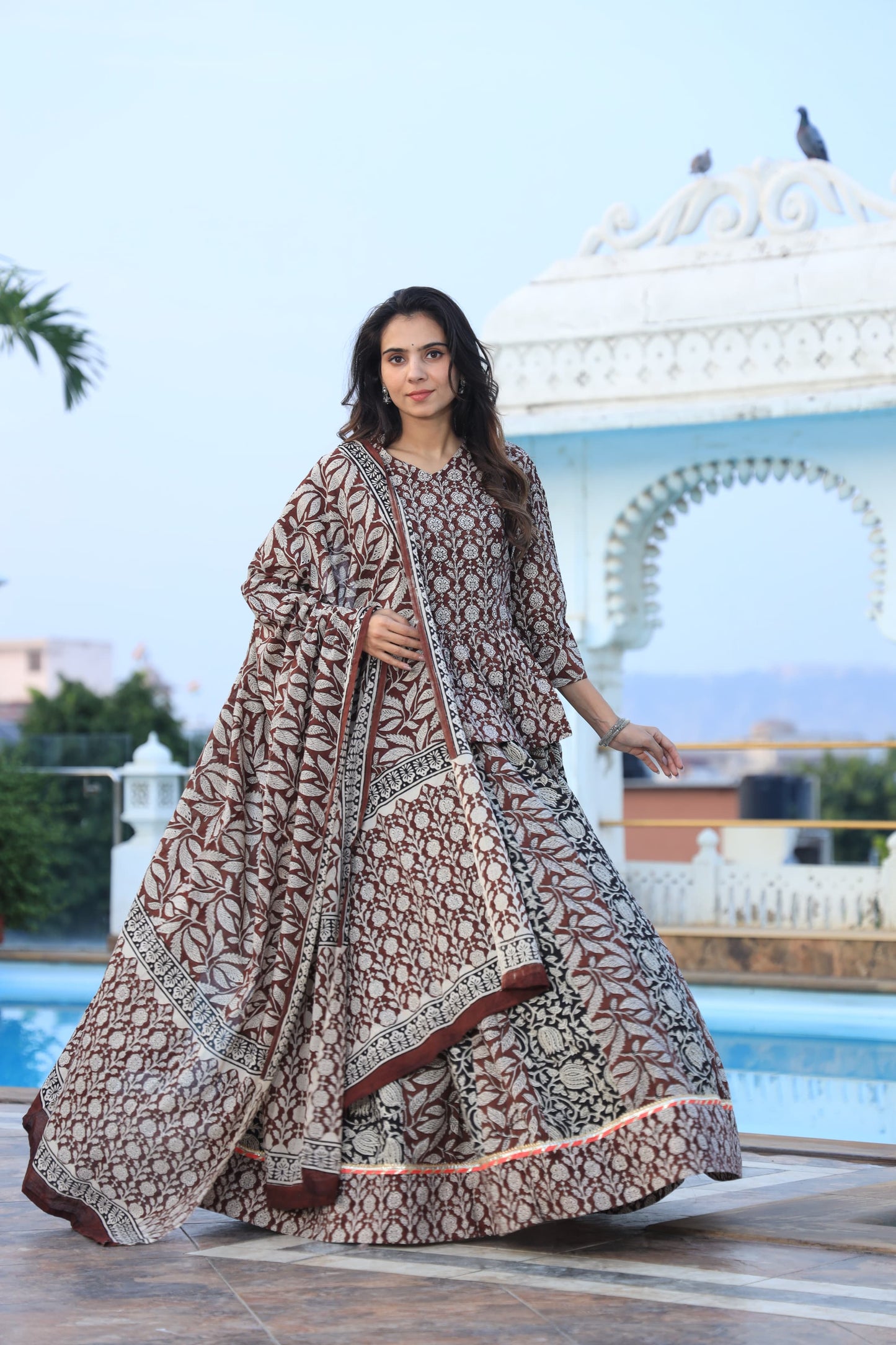100 Short Kurti Lehenga Dupatta-3 PC Set