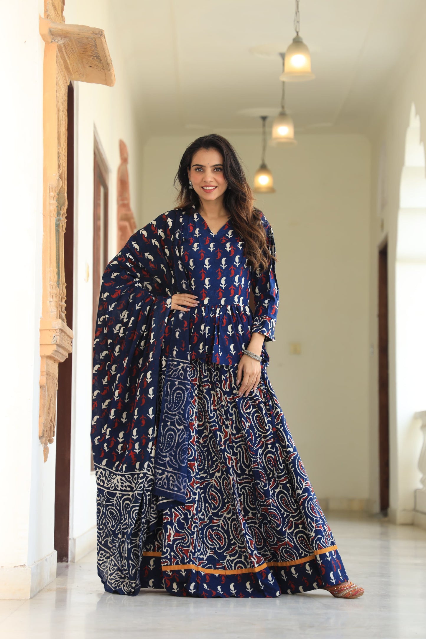 102 Short Kurti Lehenga Dupatta-3 PC Set