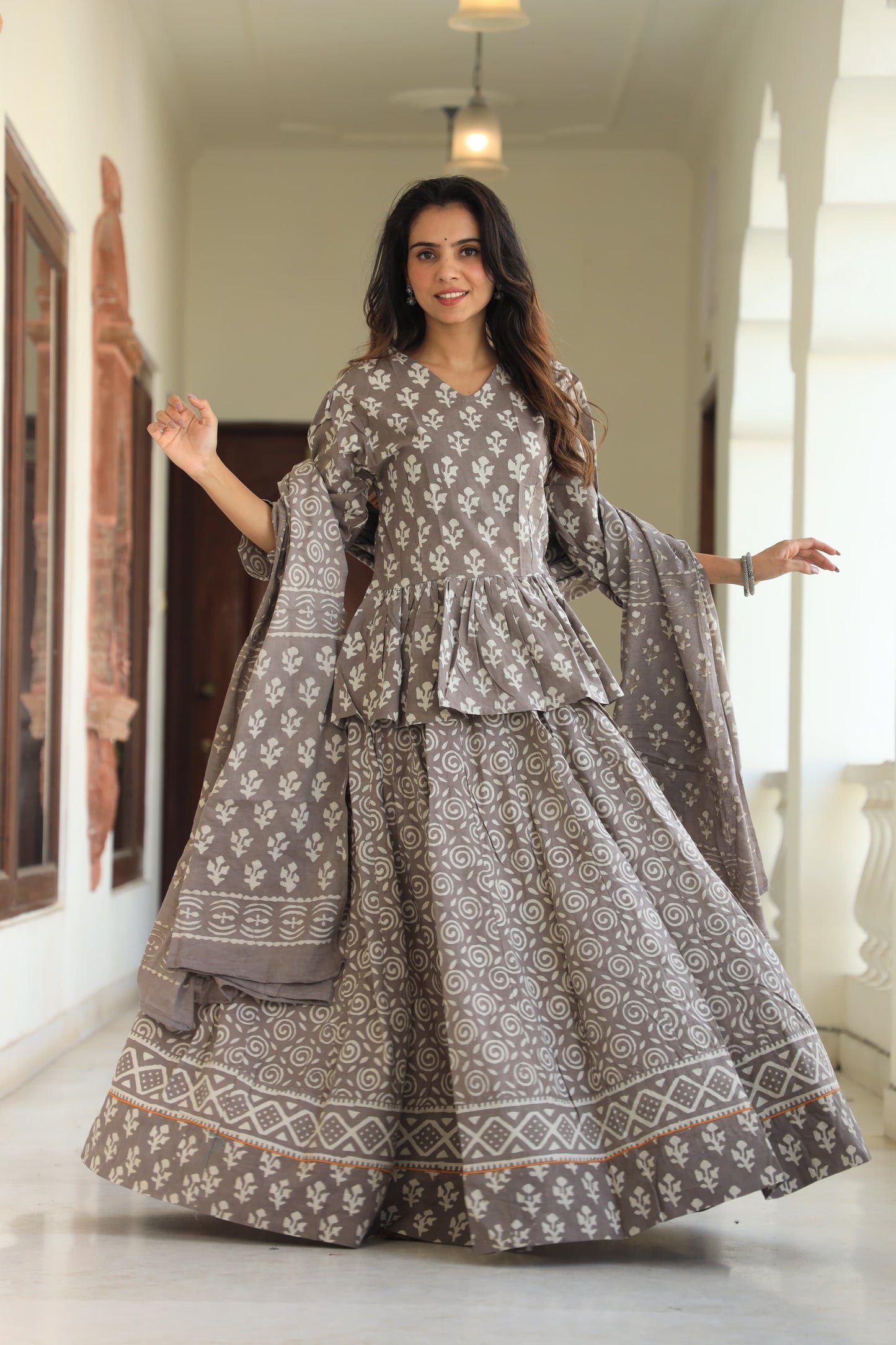 110 Short Kurti Lehenga Dupatta-3 PC Set