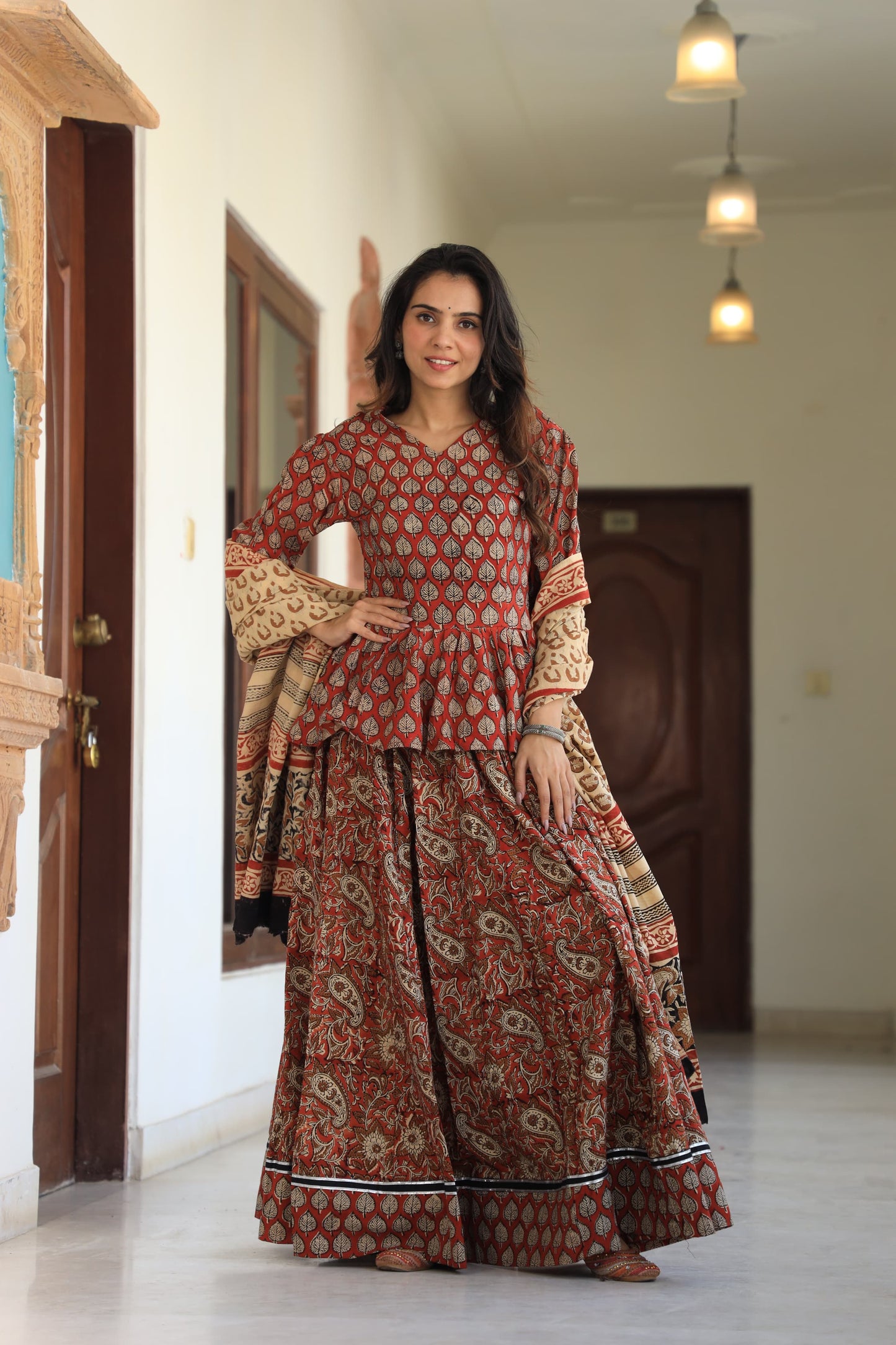 114 Short Kurti Lehenga Dupatta-3 PC Set