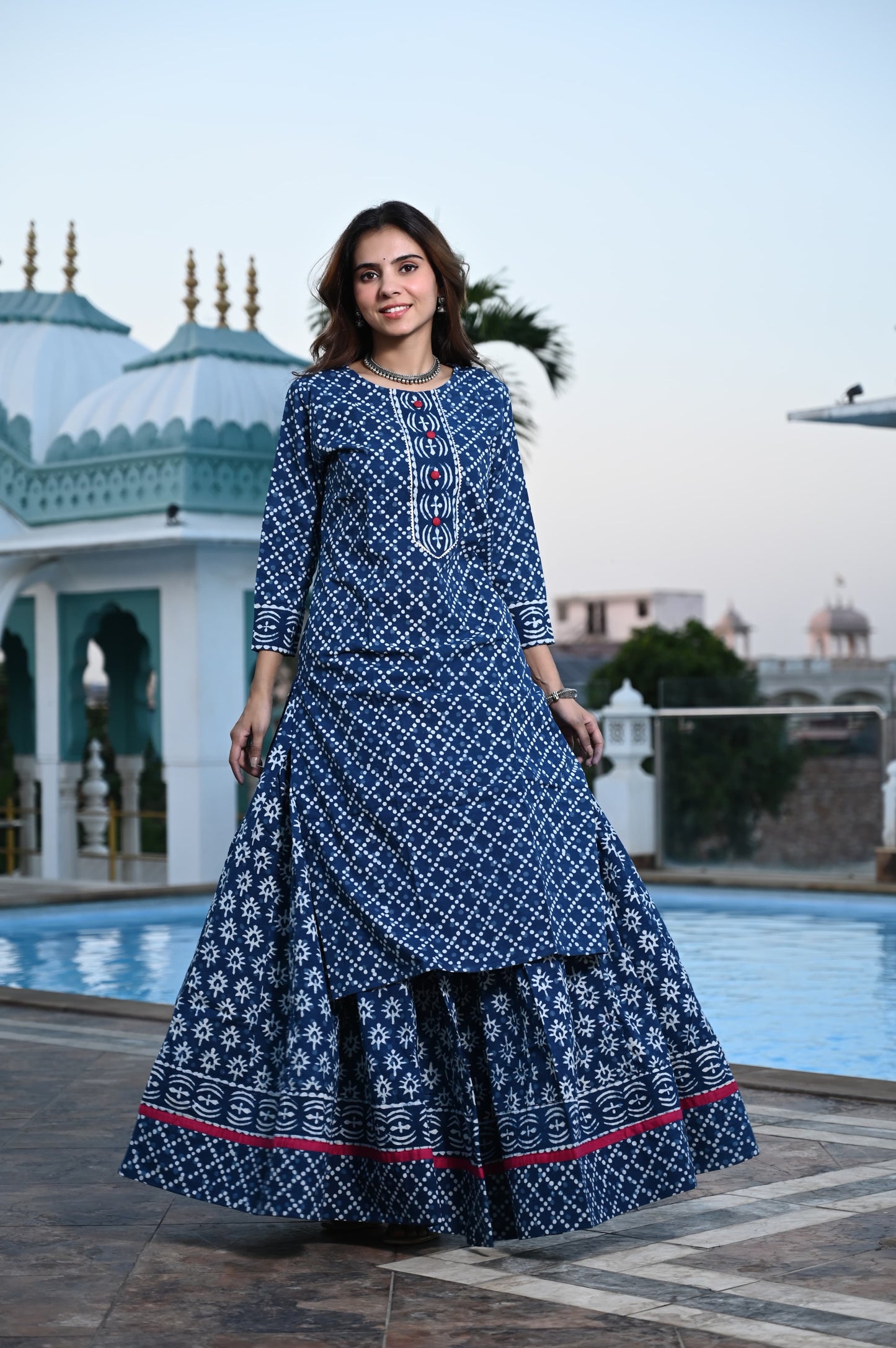 514 Long Kurta Lehenga - 2 PC Set