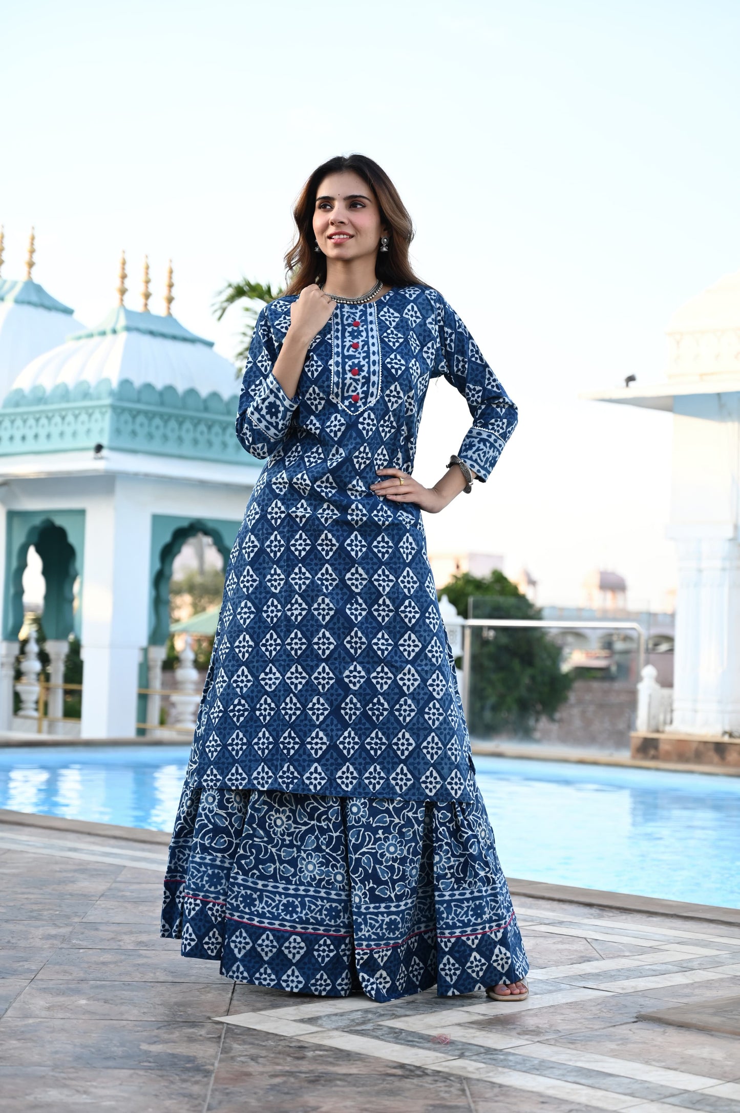 518 Long Kurta Lehenga - 2 PC Set