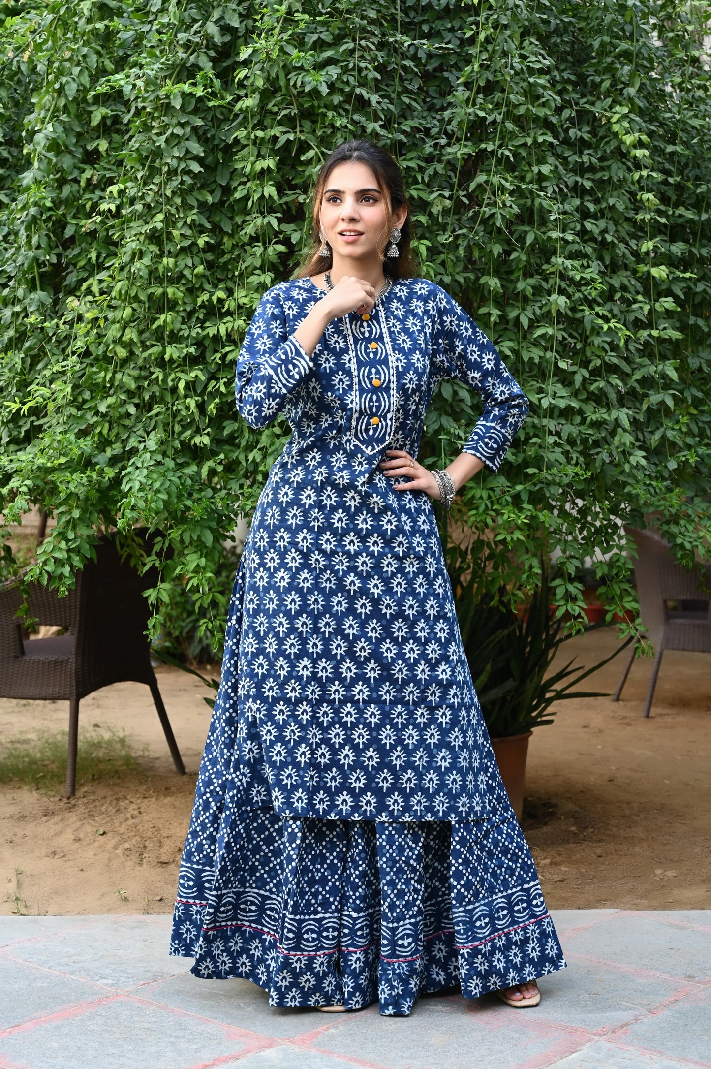 527 Long Kurta Lehenga - 2 PC Set