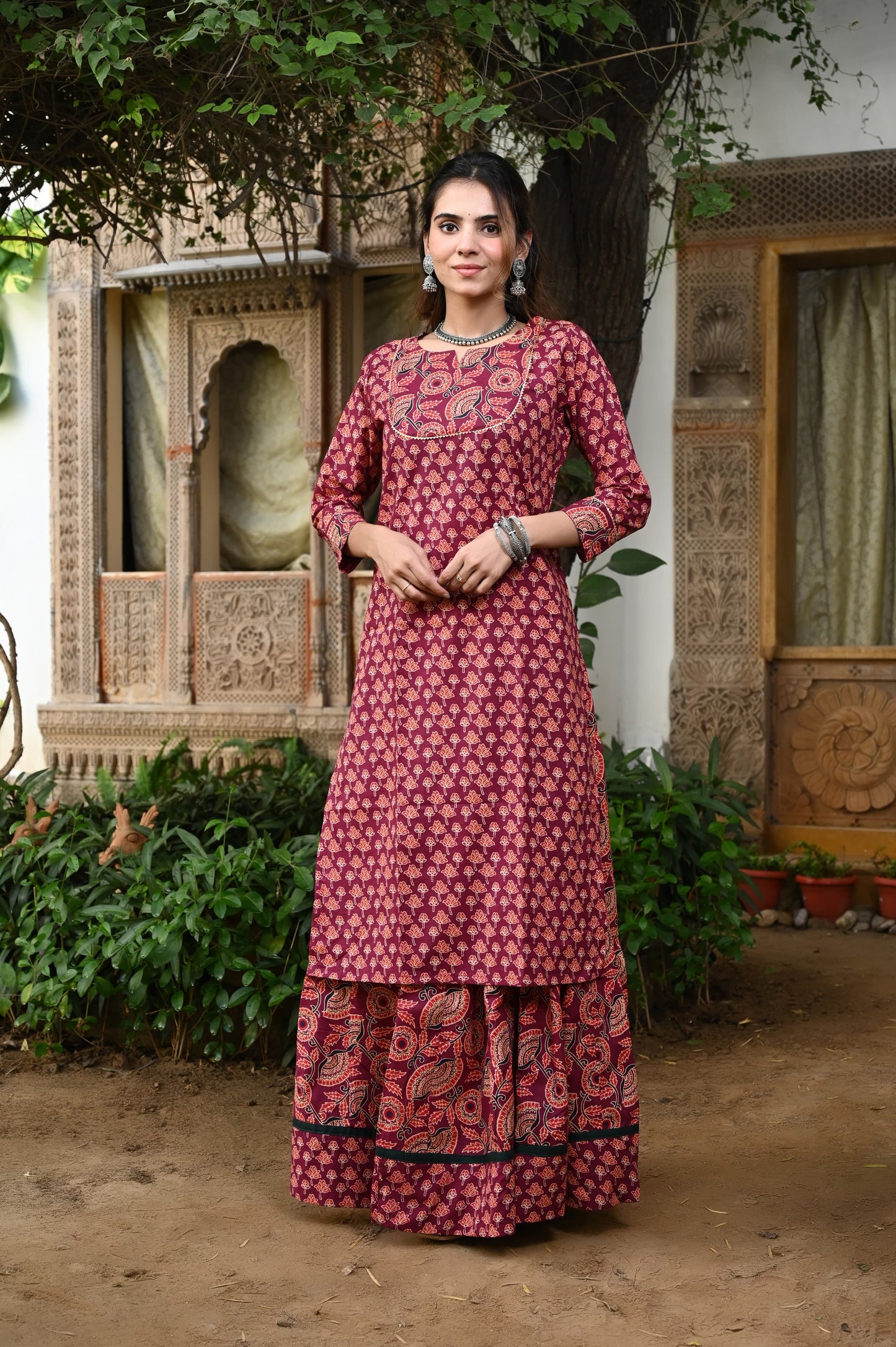 528 Long Kurta Lehenga - 2 PC Set