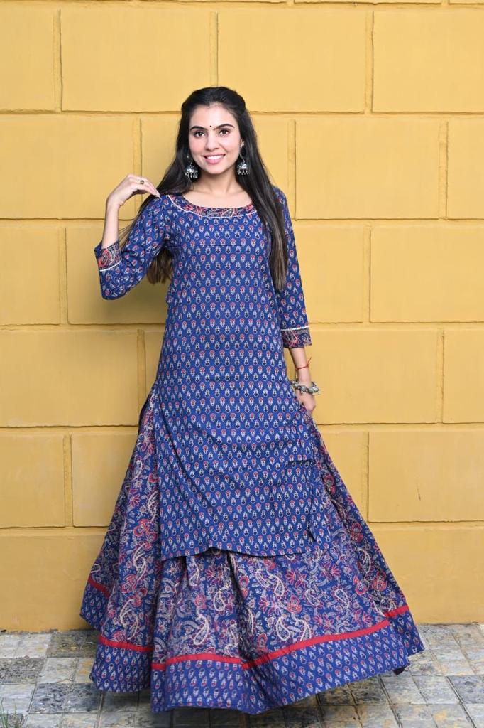 546 Long Kurta Lehenga - 2 PC Set