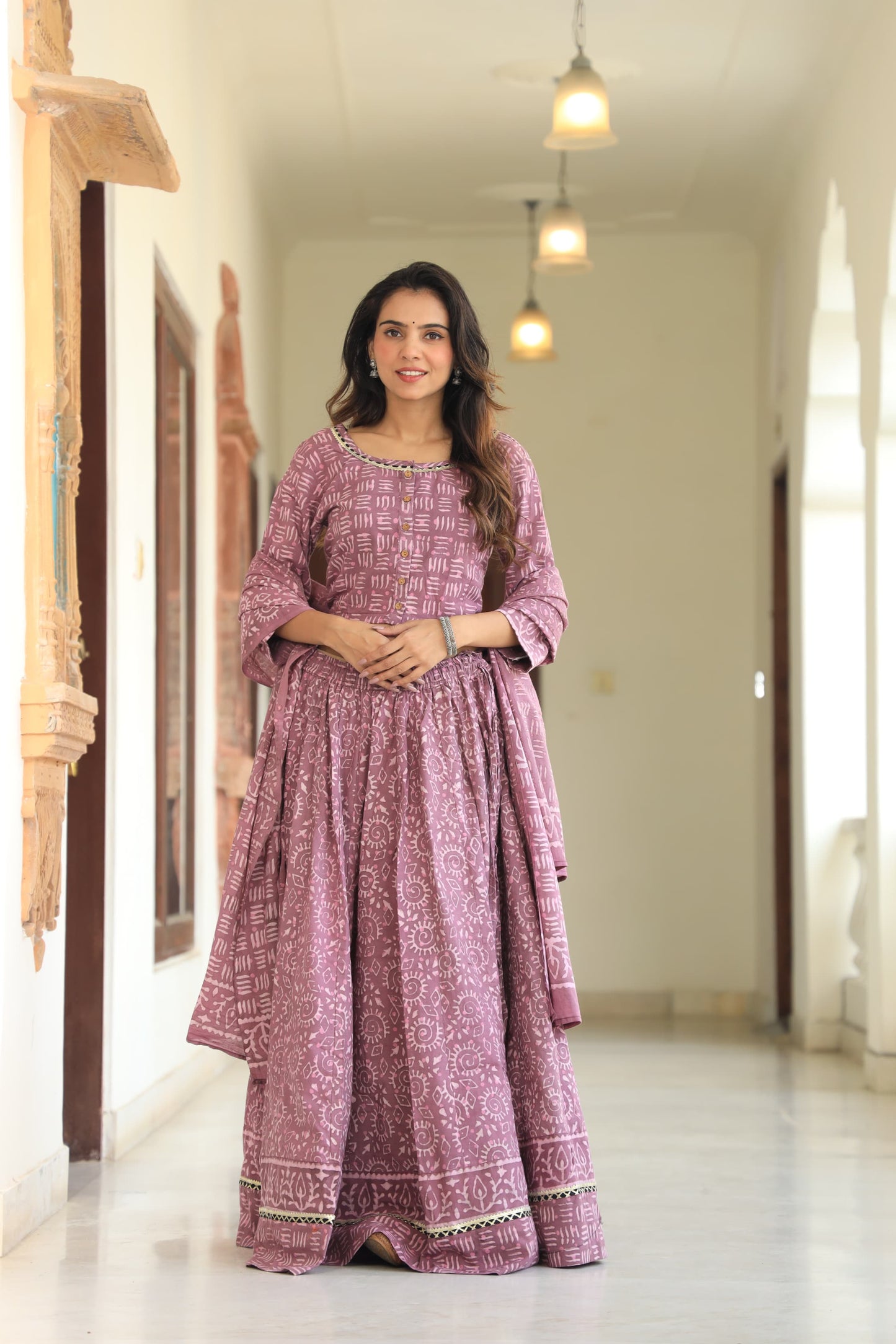 914 Short Top Lehenga Dupatta-3 PC Set