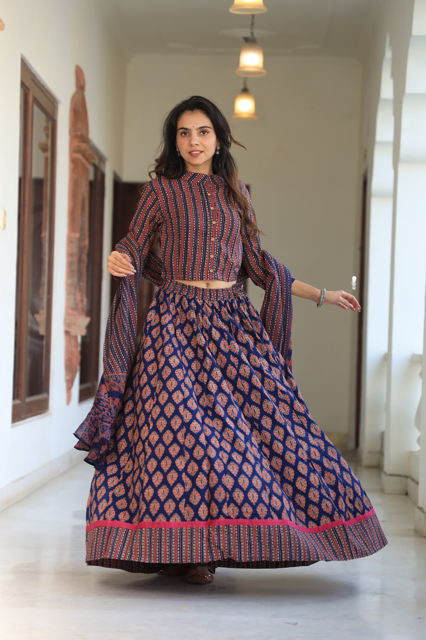 920 Short Top Lehenga Dupatta-3 PC Set