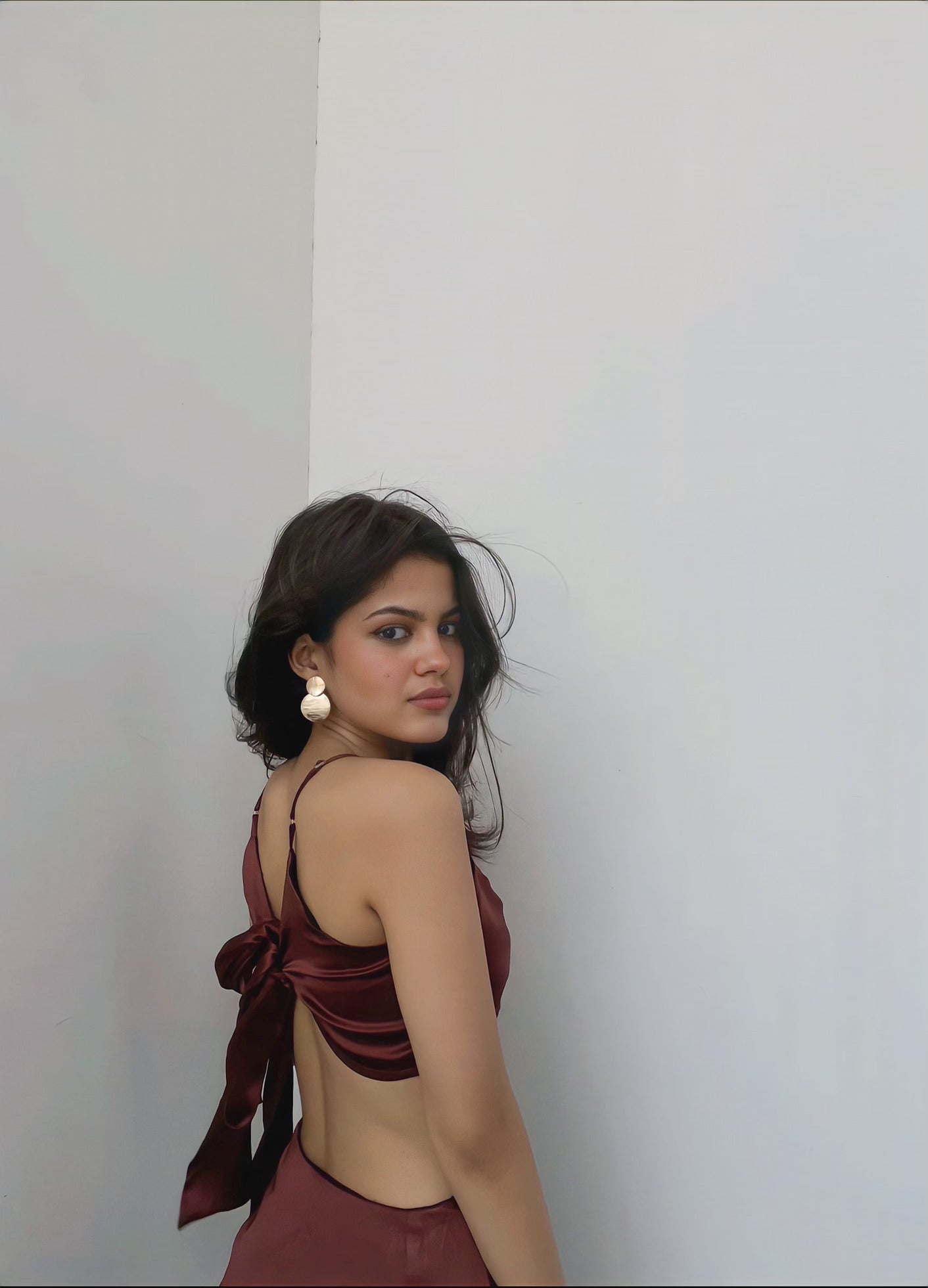 Cinnamon Satin Dress