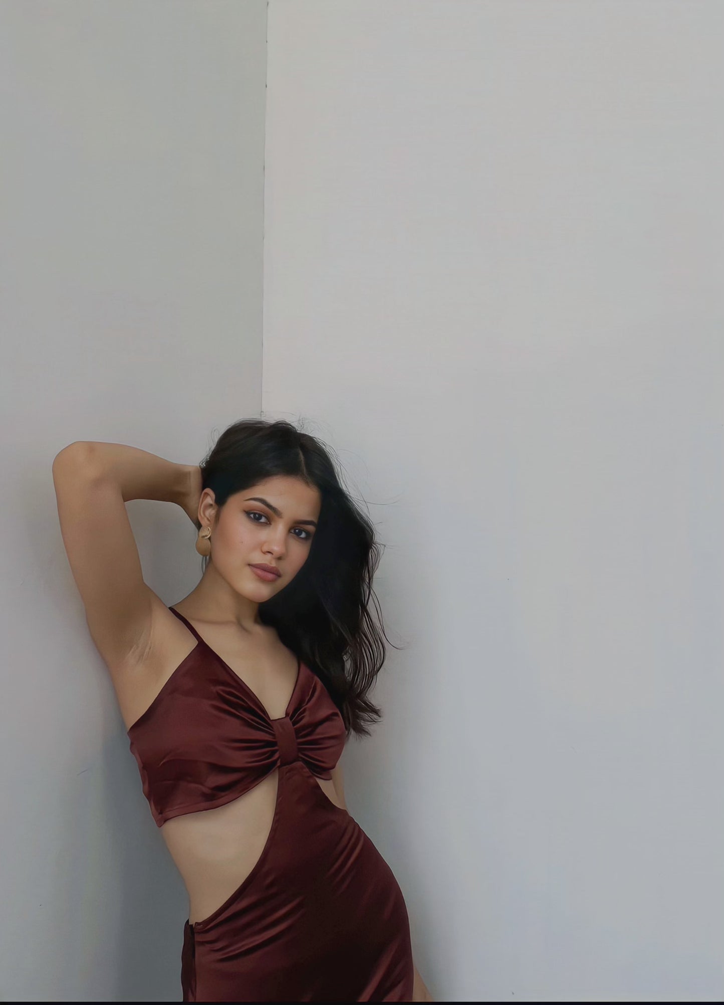 Cinnamon Satin Dress