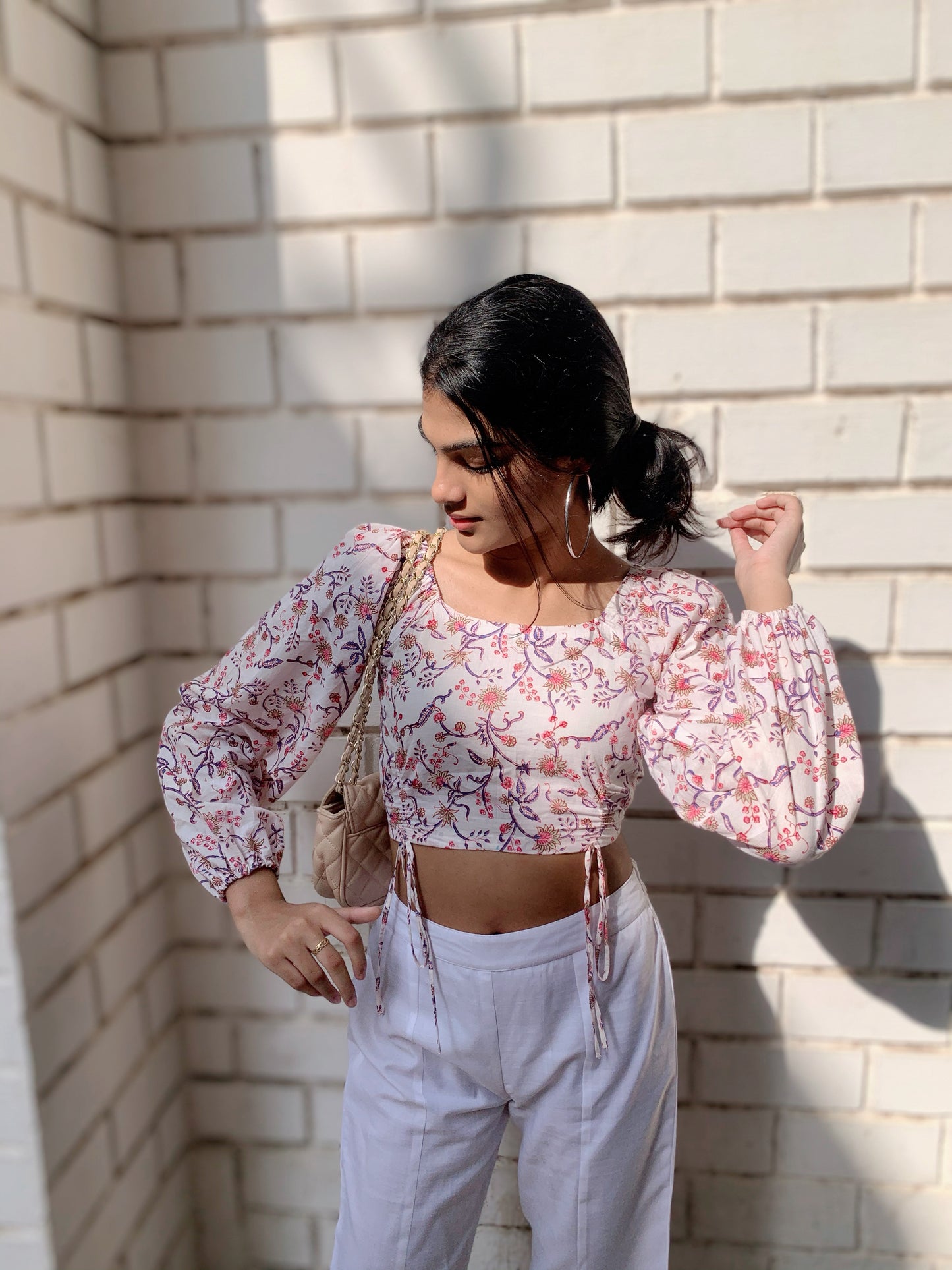 Block Printed Crop Top