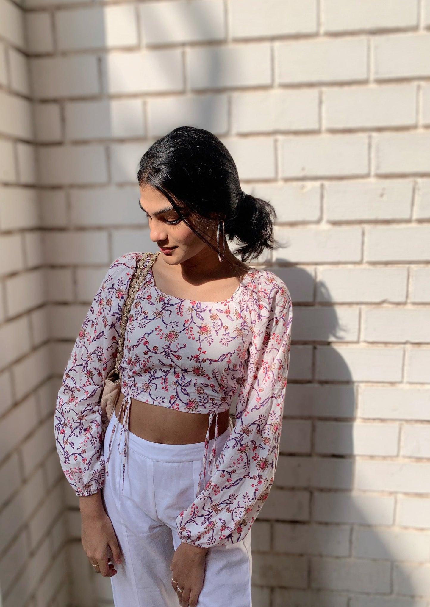 Block Printed Crop Top