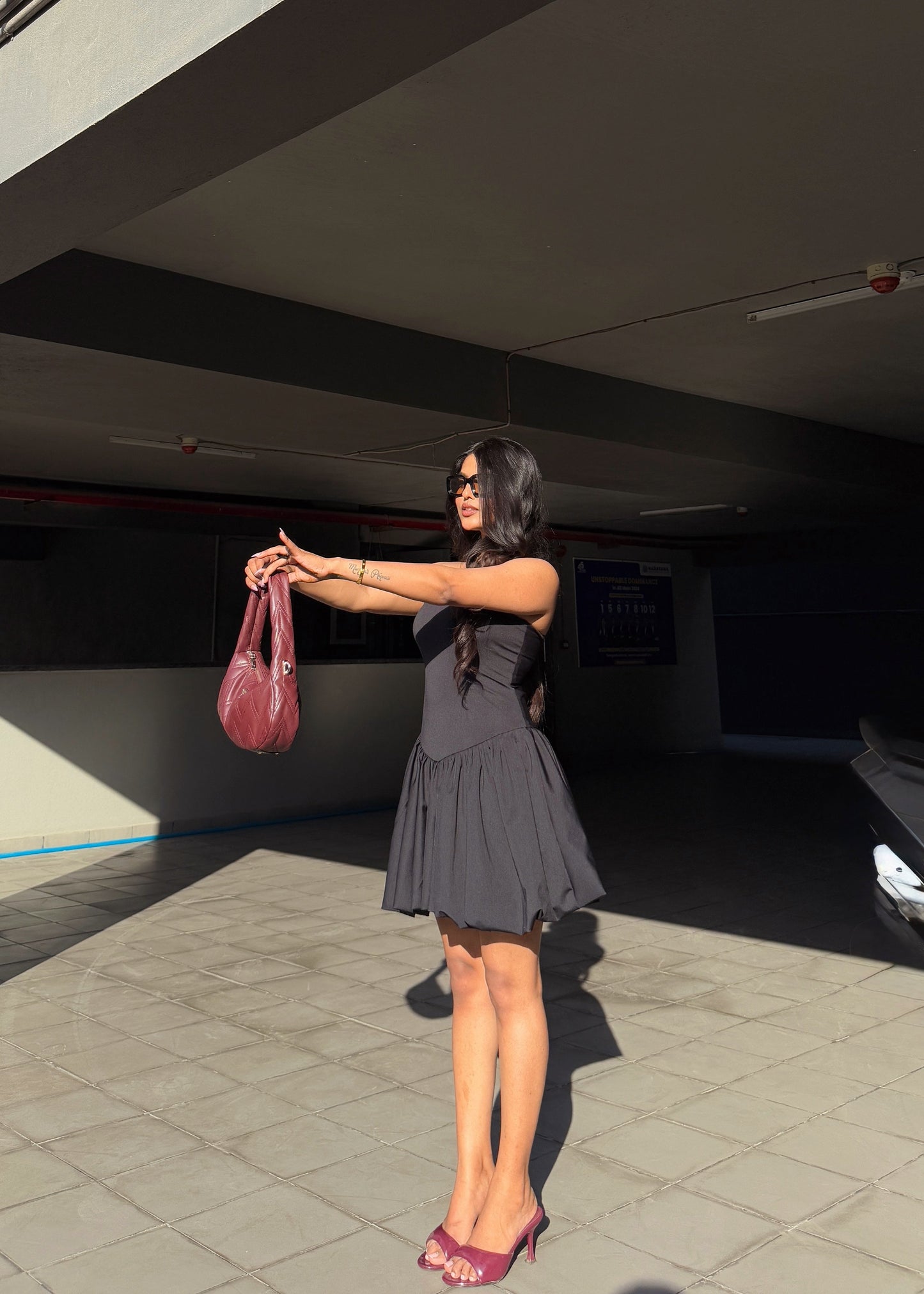 Balloon Black Dress