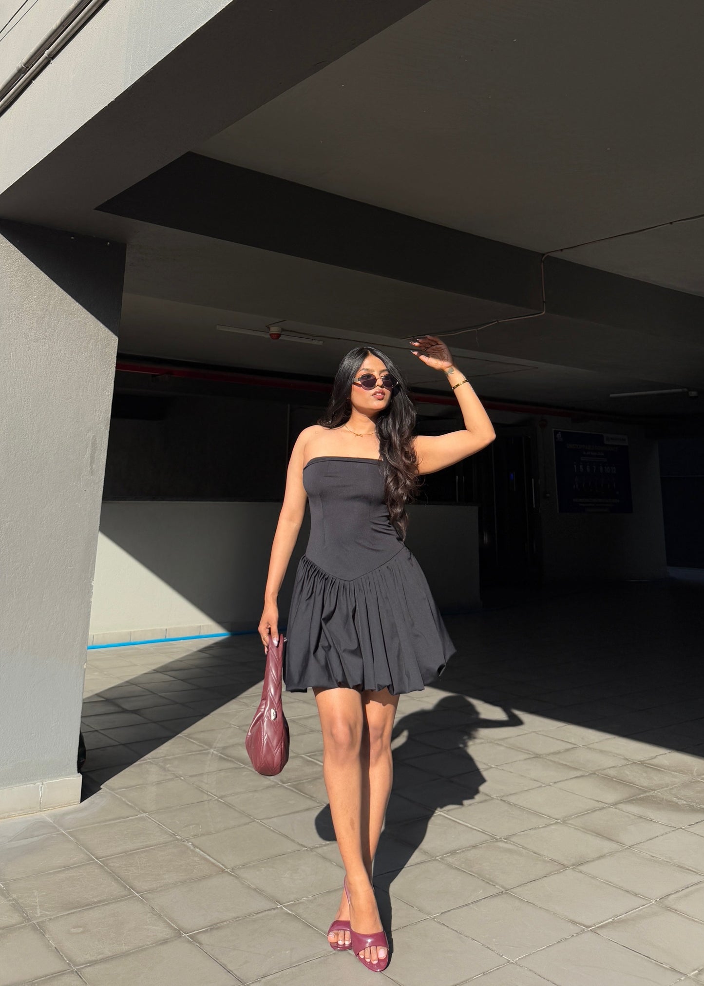 Balloon Black Dress