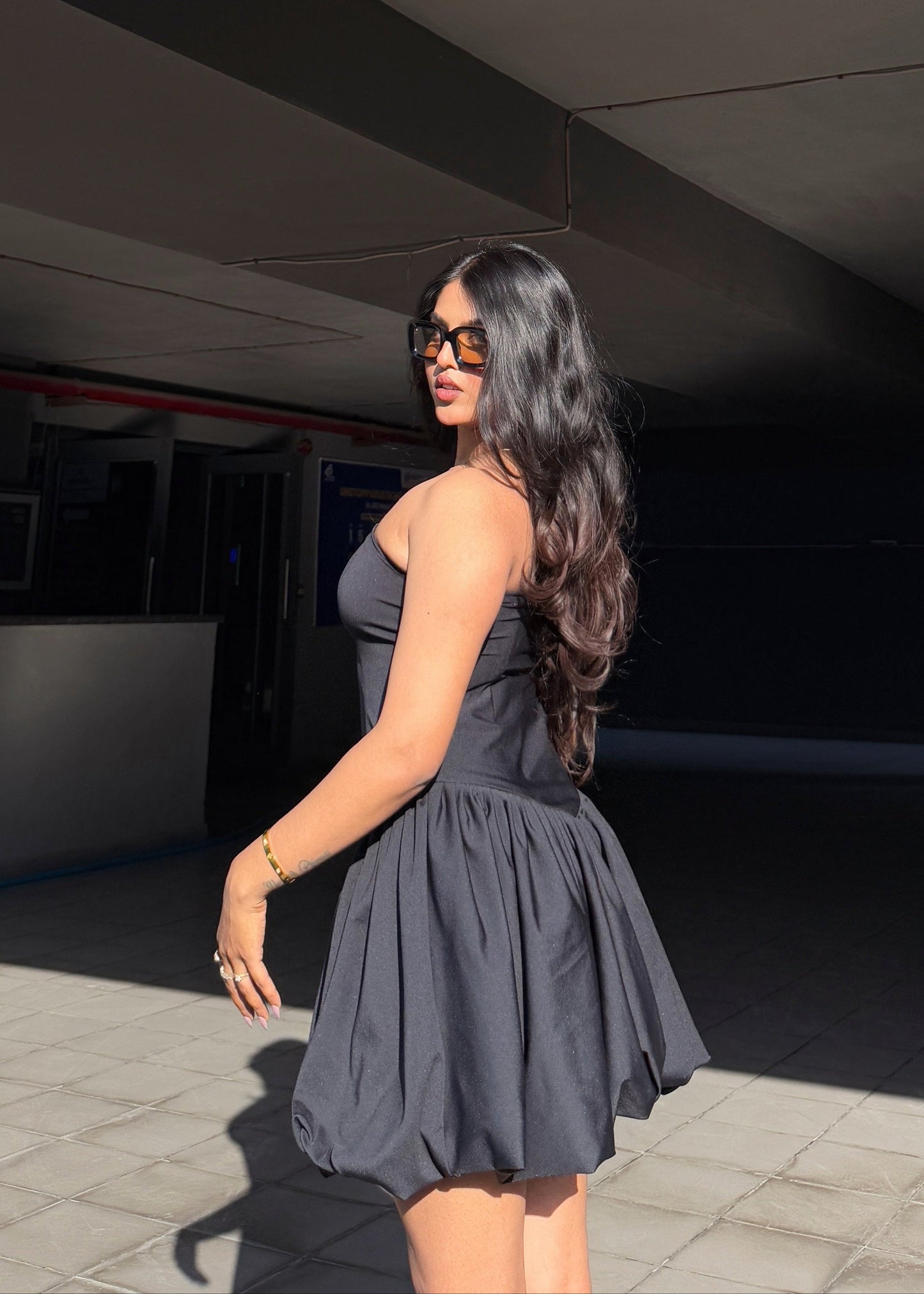Balloon Black Dress