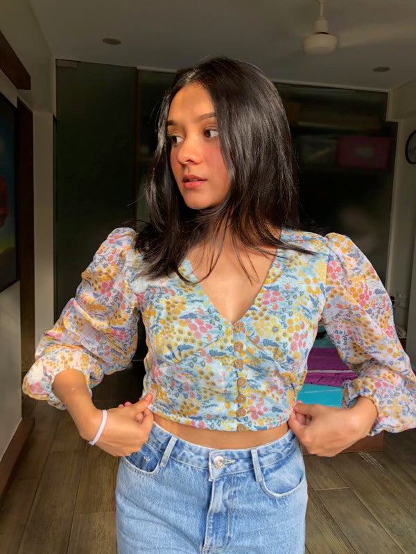 Romantic Flowery Top