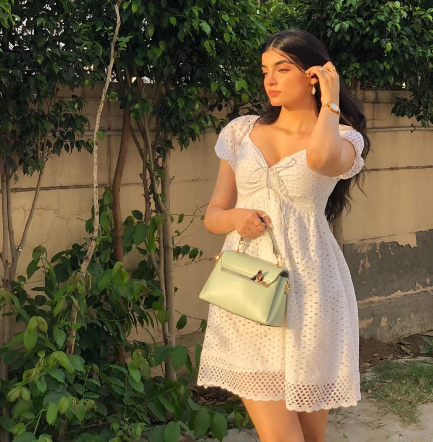 White Fantasy Fit-and-Flare Dress