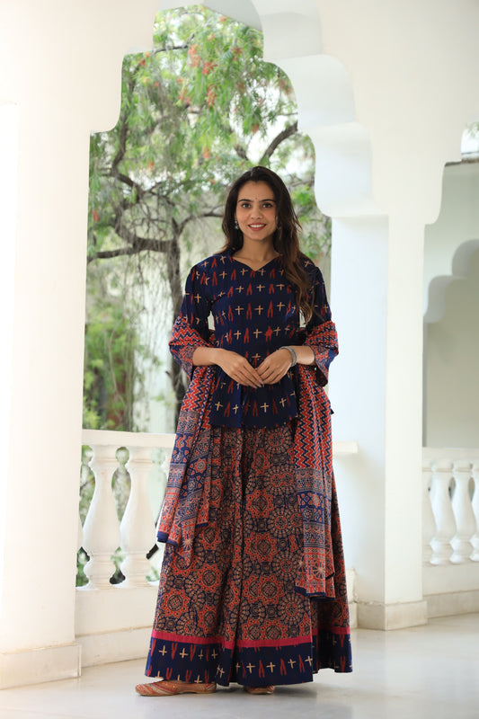 103 Short Kurti Lehenga Dupatta-3 PC Set