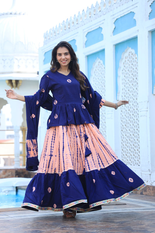 106 Short Kurti Lehenga Dupatta-3 PC Set