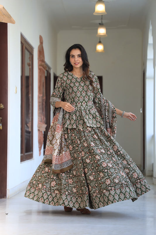 112 Short Kurti Lehenga Dupatta-3 PC Set