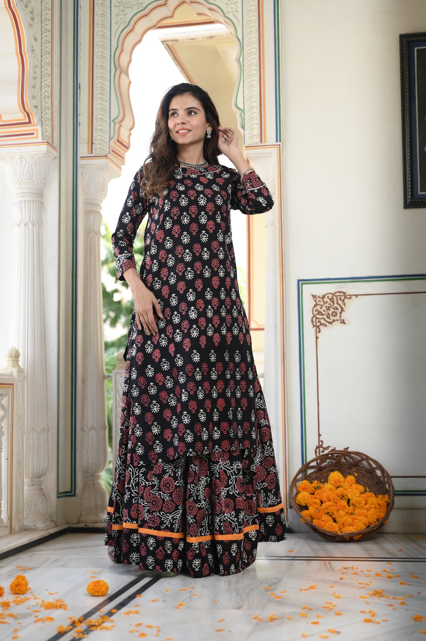 507 Long Kurta Lehenga - 2 PC Set