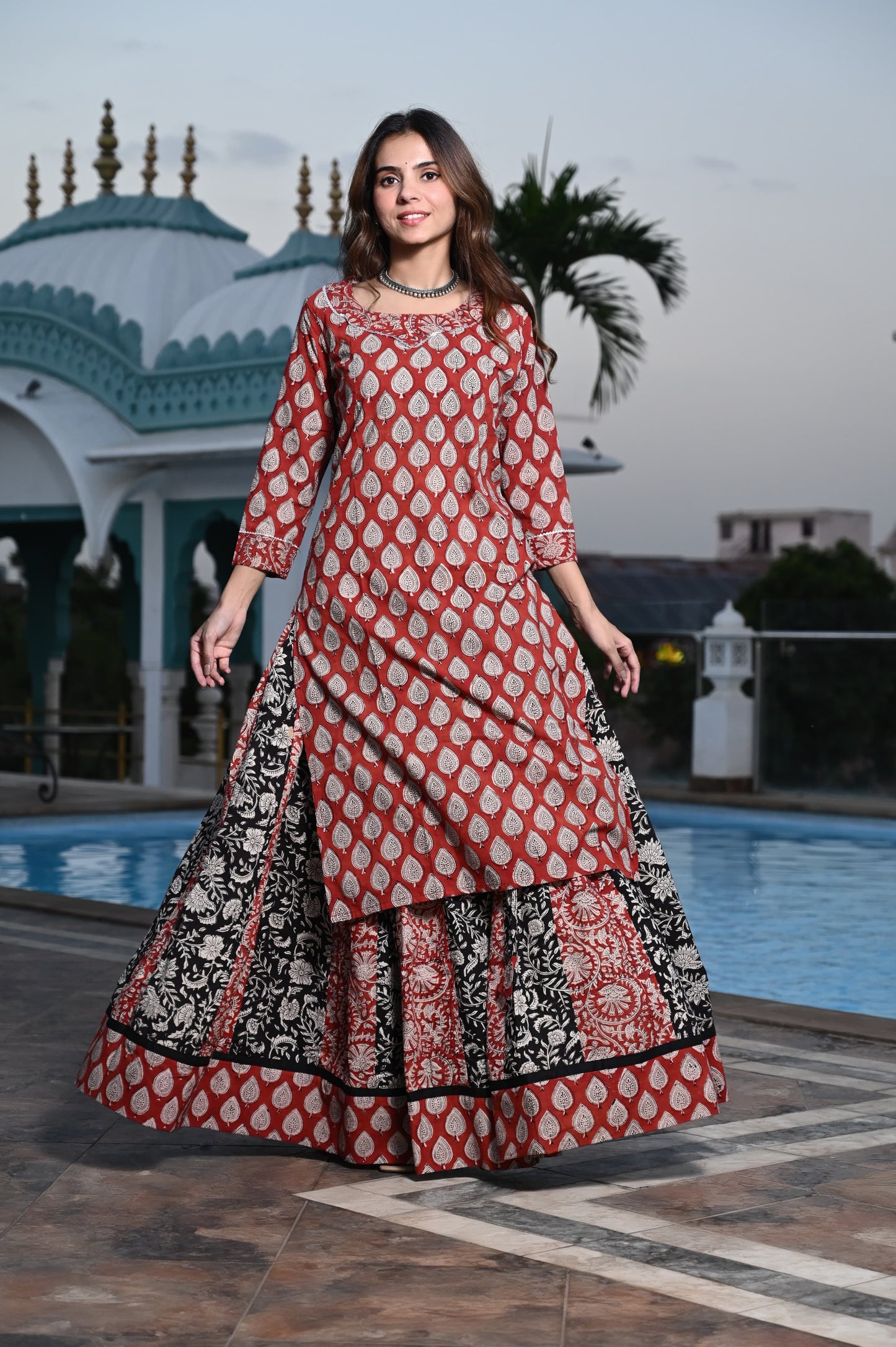 512 Long Kurta Lehenga - 2 PC Set