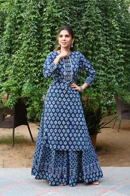 527 Long Kurta Lehenga - 2 PC Set