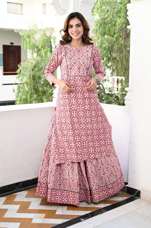 537 Long Kurta Lehenga - 2 PC Set