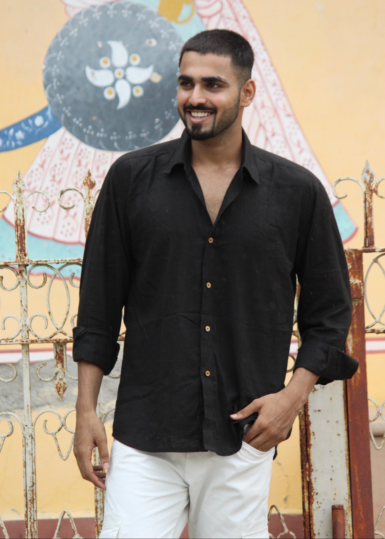 Bagh Embroidered Black Shirt