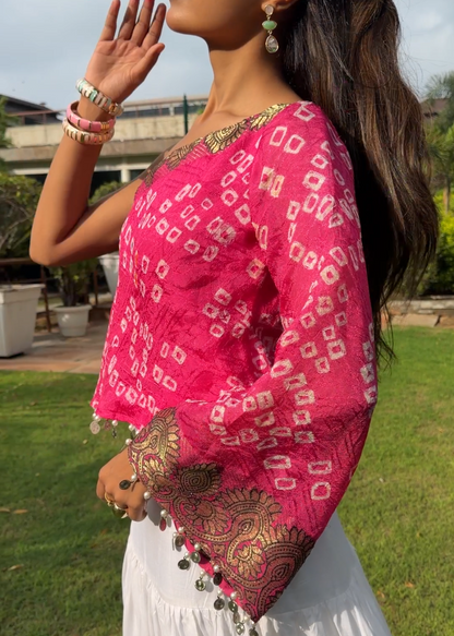 Gulaabo Bandhani Top