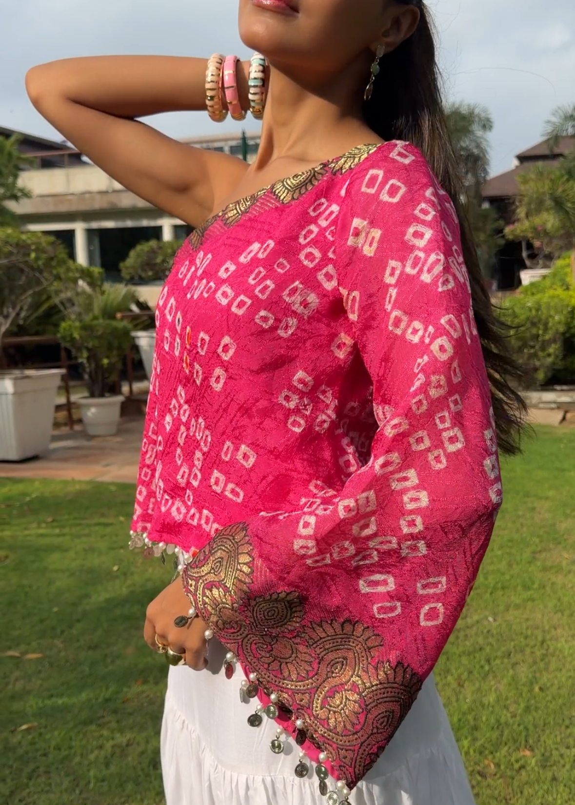 Gulaabo Bandhani Top
