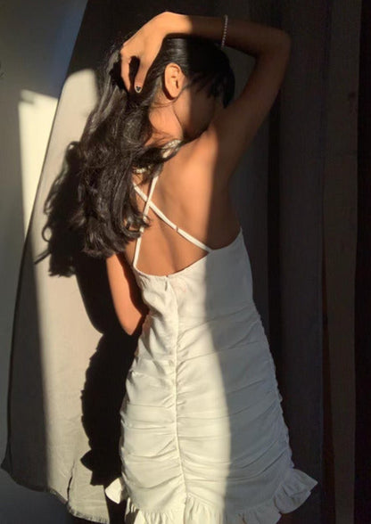 Vanilla Ruched Dress